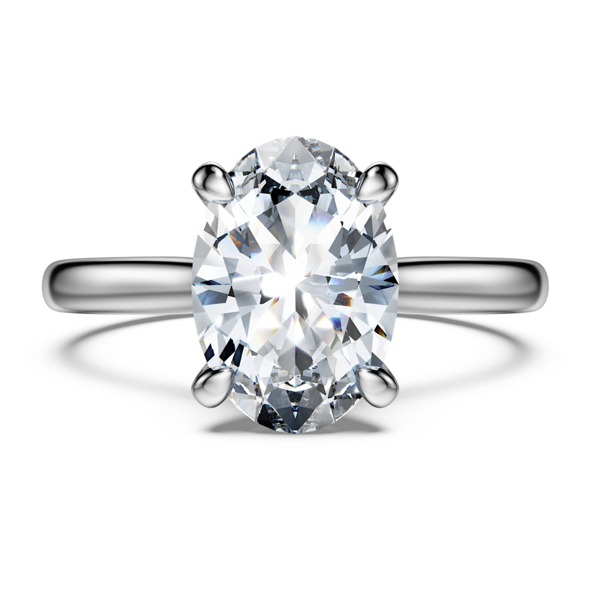Swarovski Eternity solitaire ring Lab-grown diamonds 2 ct tw, Oval shape, 14K white gold