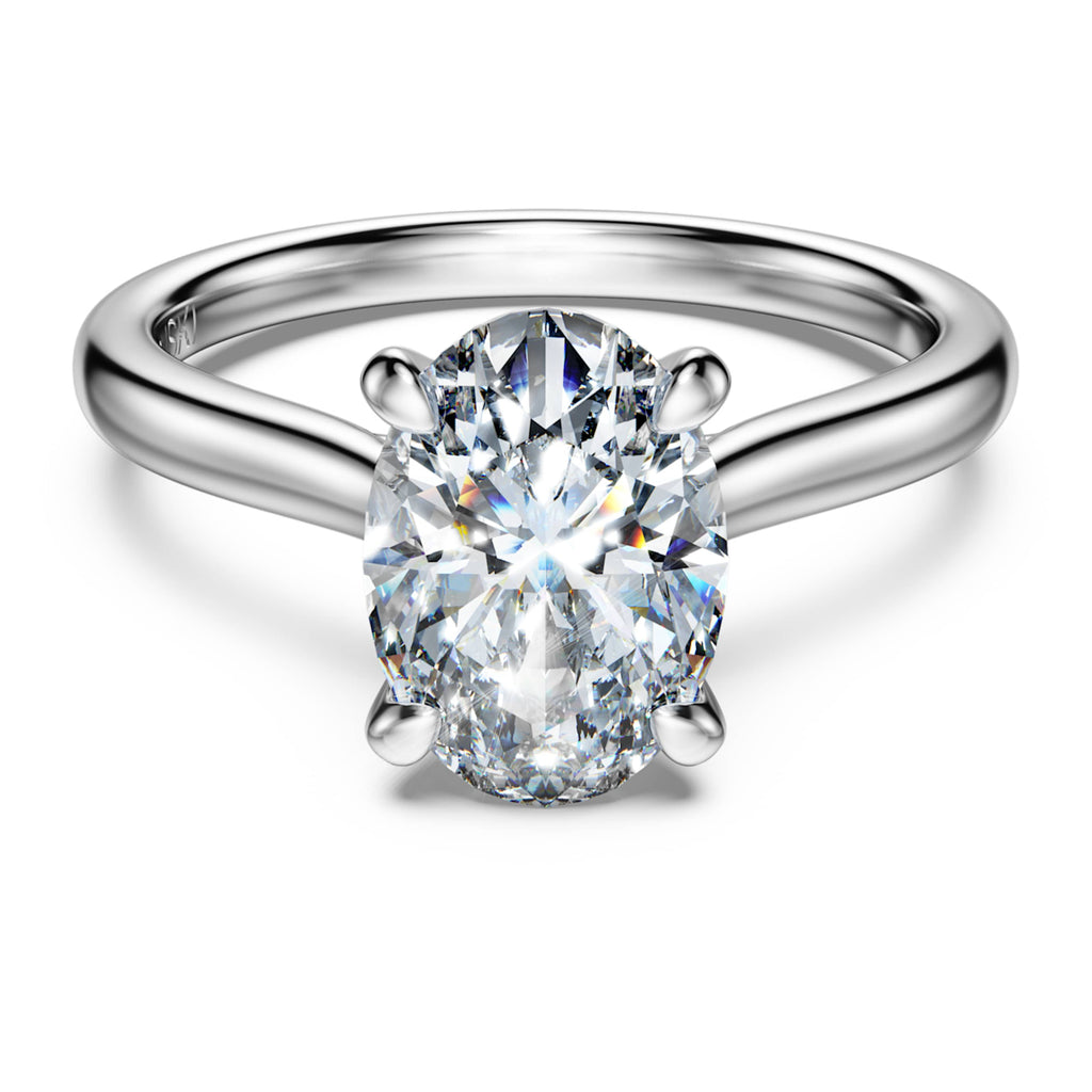 Swarovski Eternity solitaire ring Lab-grown diamonds 2 ct tw, Oval shape, 14K white gold