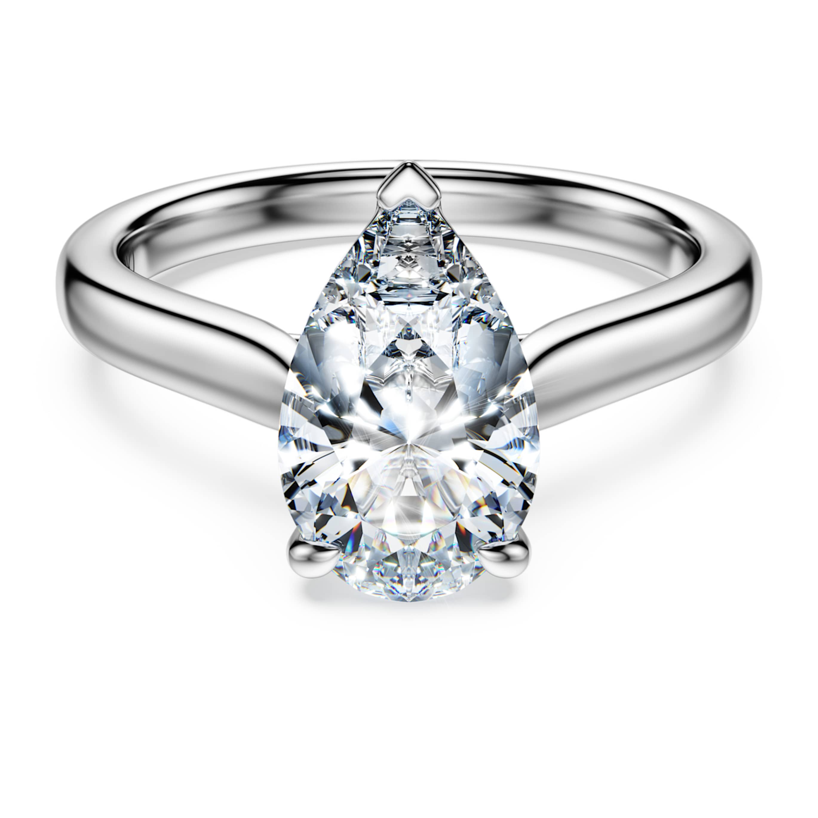 Swarovski Eternity solitaire ring Lab-grown diamonds 2 ct tw, Pear shape, 14K white gold