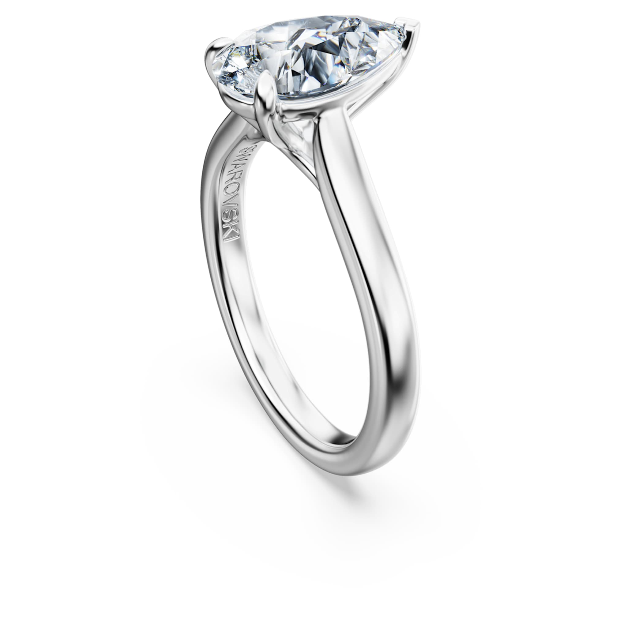 Swarovski Eternity solitaire ring Lab-grown diamonds 2 ct tw, Pear shape, 14K white gold