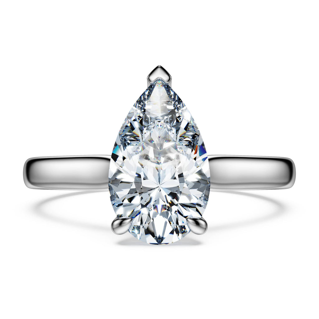 Swarovski Eternity solitaire ring Lab-grown diamonds 2 ct tw, Pear shape, 14K white gold