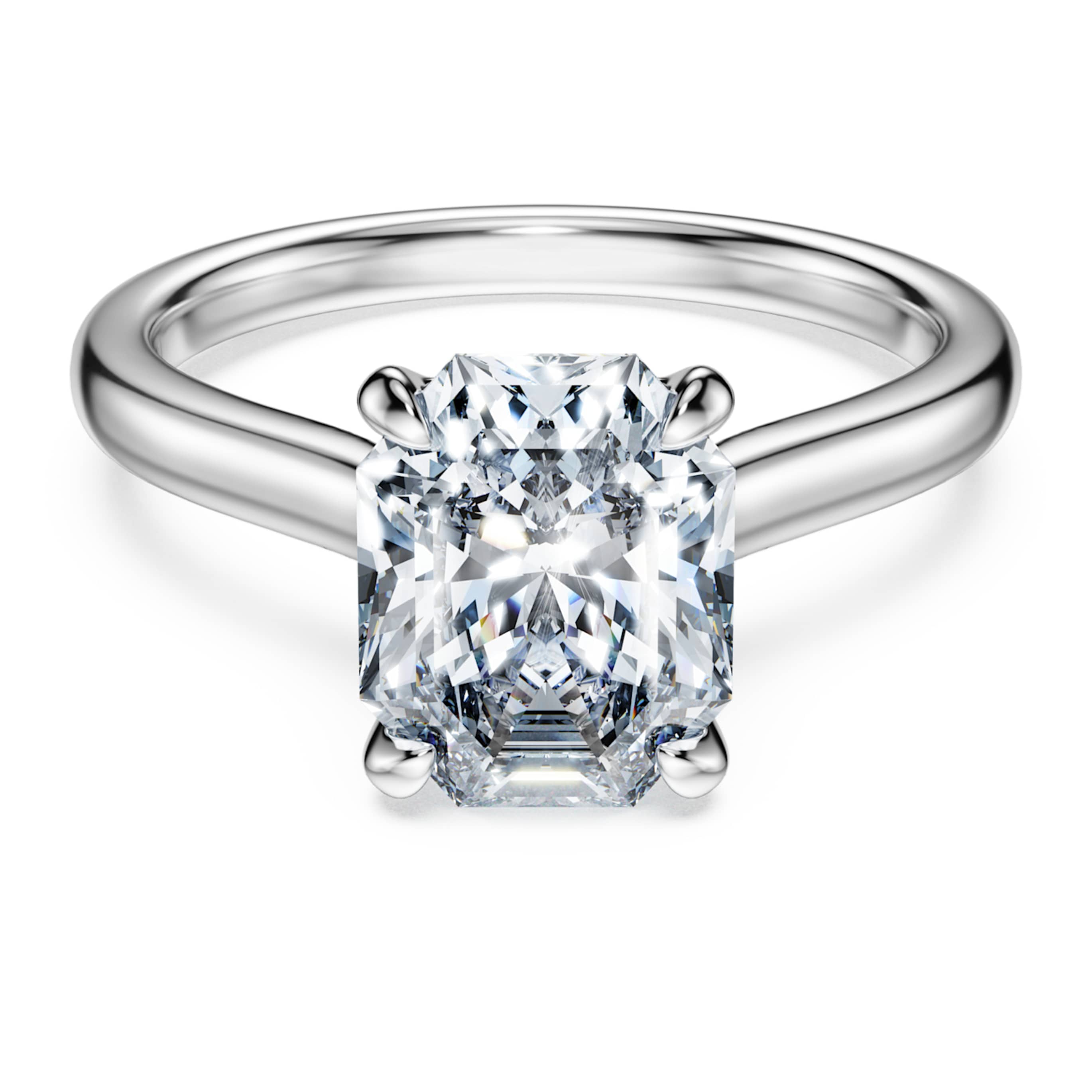 Swarovski Eternity solitaire ring Lab-grown diamonds 2.0 ct tw, Octagon shape, 14K white gold