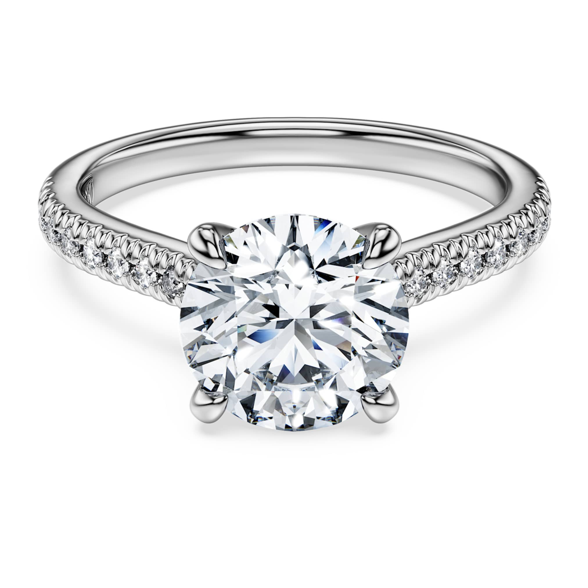 Swarovski Eternity solitaire ring Lab-grown diamonds 2.2 ct tw, Round shape, 14K white gold