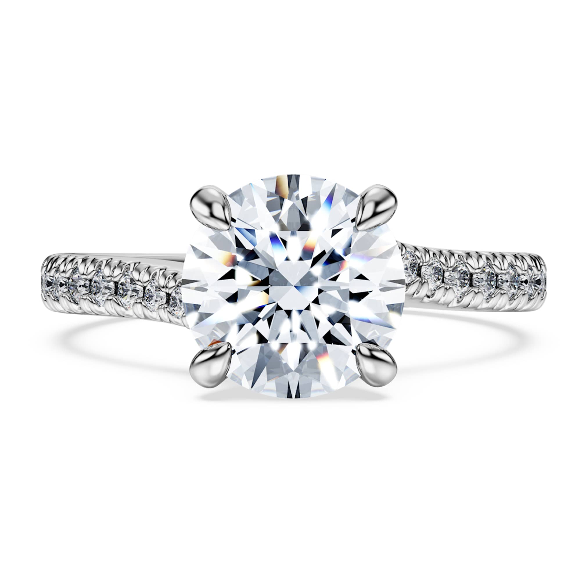 Swarovski Eternity solitaire ring Lab-grown diamonds 2.25 ct tw, Round shape, 14K white gold