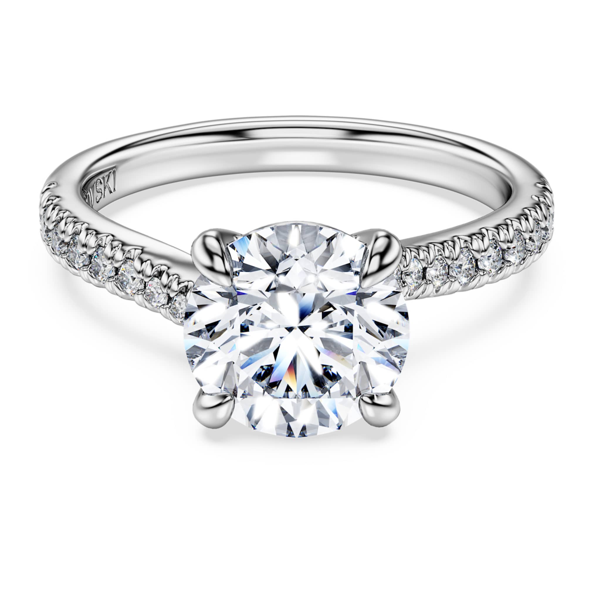 Swarovski Eternity solitaire ring Lab-grown diamonds 2.25 ct tw, Round shape, 14K white gold
