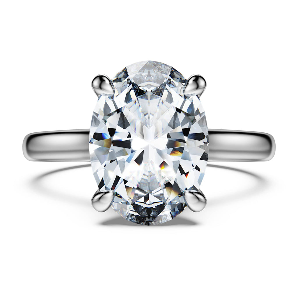 Swarovski Eternity solitaire ring Lab-grown diamonds 3 ct tw, Oval shape, 14K white gold