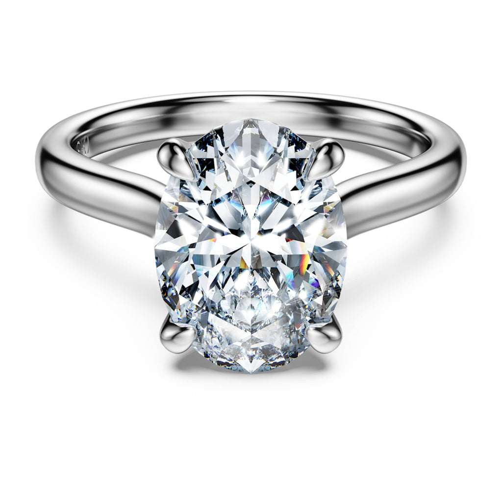 Swarovski Eternity solitaire ring Lab-grown diamonds 3 ct tw, Oval shape, 14K white gold