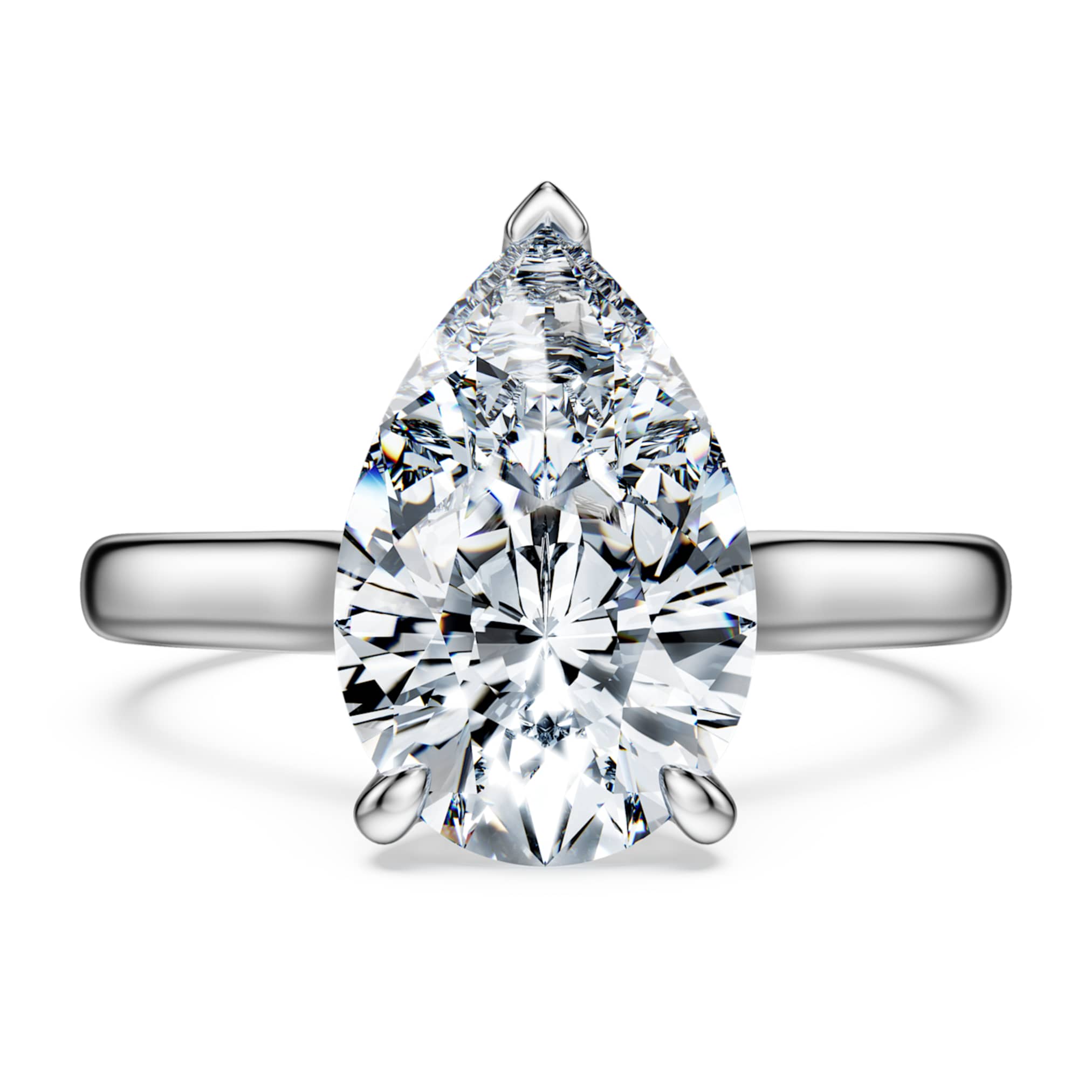 Swarovski Eternity solitaire ring Lab-grown diamonds 3 ct tw, Pear shape, 14K white gold