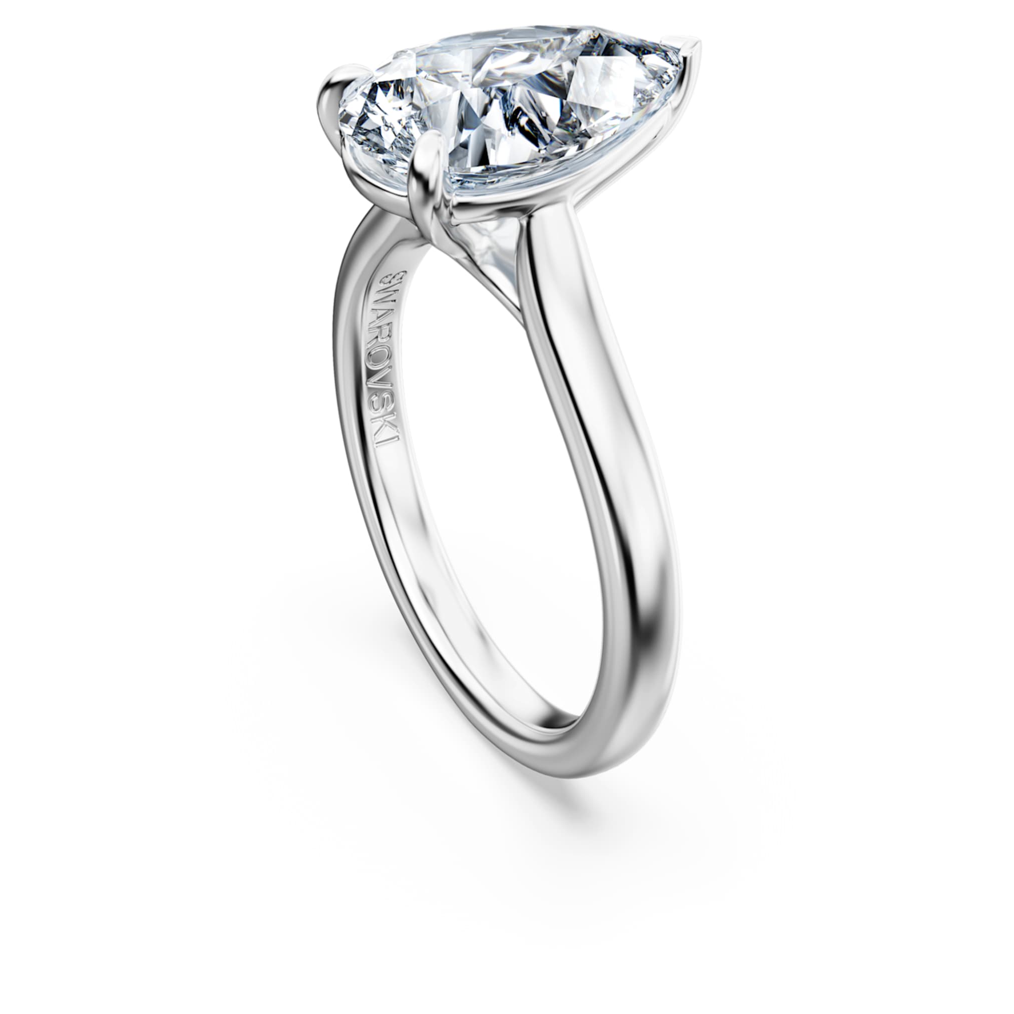 Swarovski Eternity solitaire ring Lab-grown diamonds 3 ct tw, Pear shape, 14K white gold
