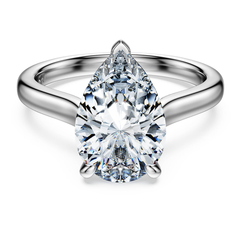 Swarovski Eternity solitaire ring Lab-grown diamonds 3 ct tw, Pear shape, 14K white gold