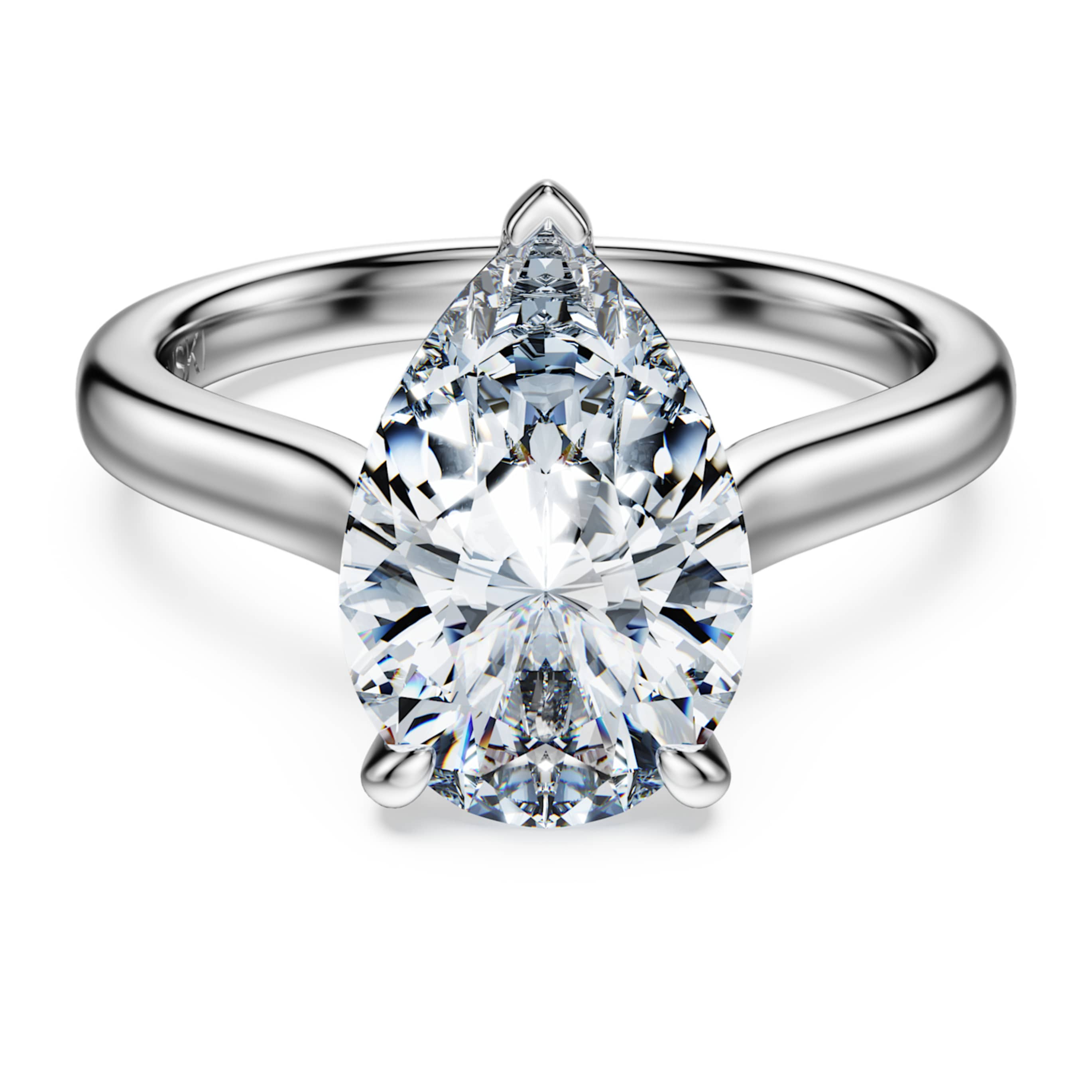 Swarovski Eternity solitaire ring Lab-grown diamonds 3 ct tw, Pear shape, 14K white gold