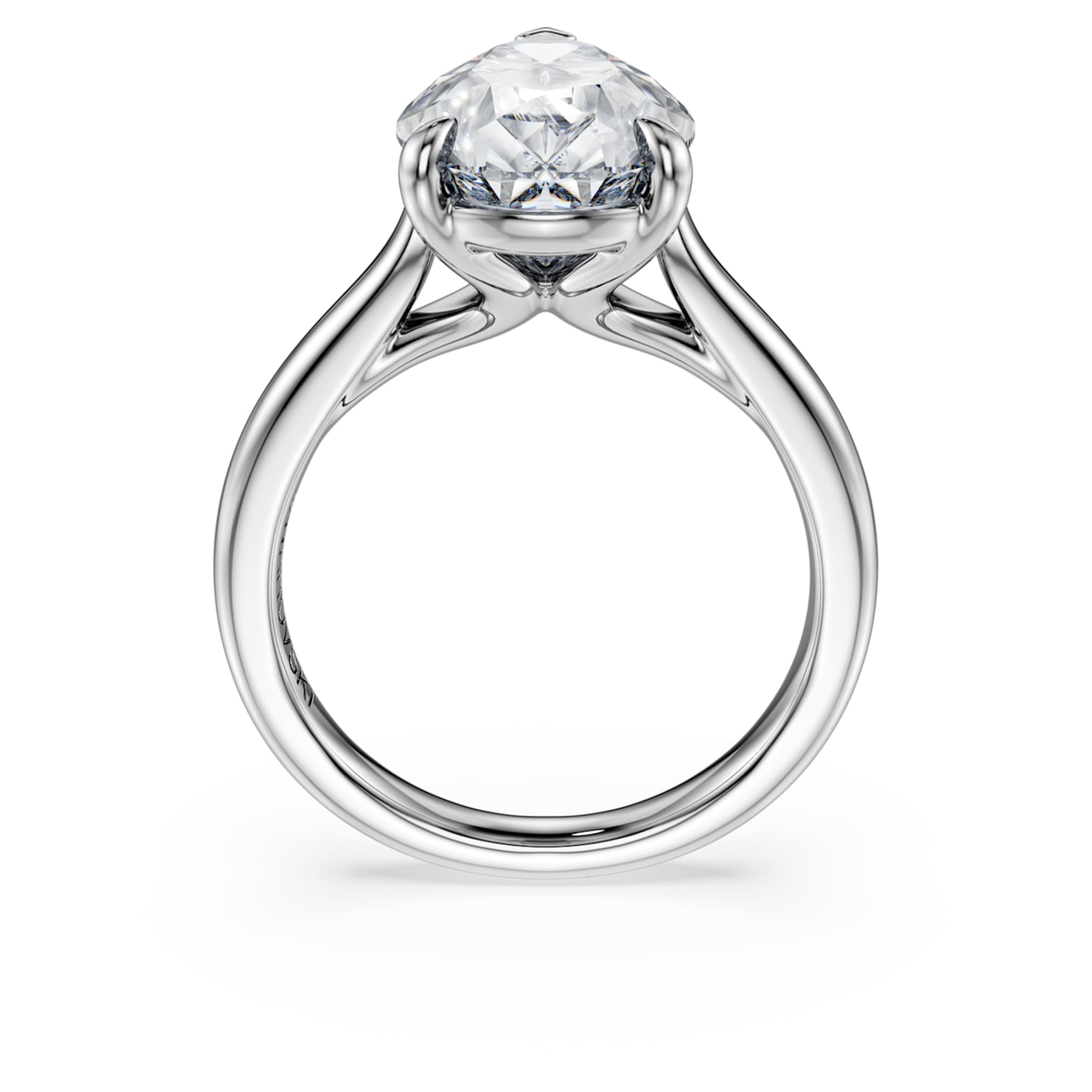 Swarovski Eternity solitaire ring Lab-grown diamonds 5 ct tw, Pear cut, 18K white gold