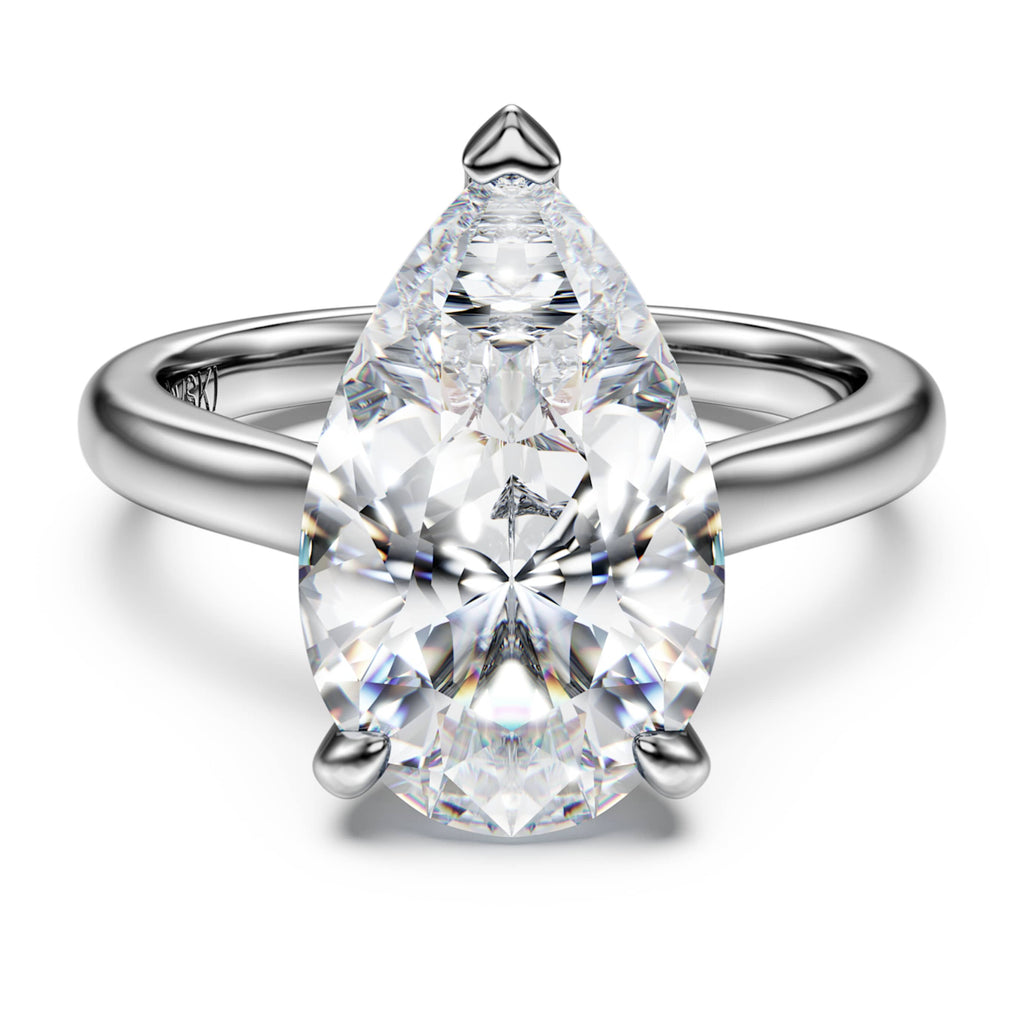 Swarovski Eternity solitaire ring Lab-grown diamonds 5 ct tw, Pear cut, 18K white gold