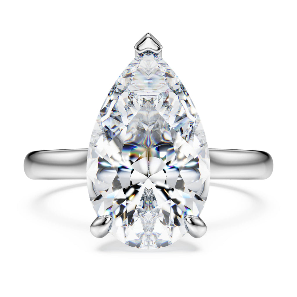 Swarovski Eternity solitaire ring Lab-grown diamonds 5 ct tw, Pear cut, 18K white gold