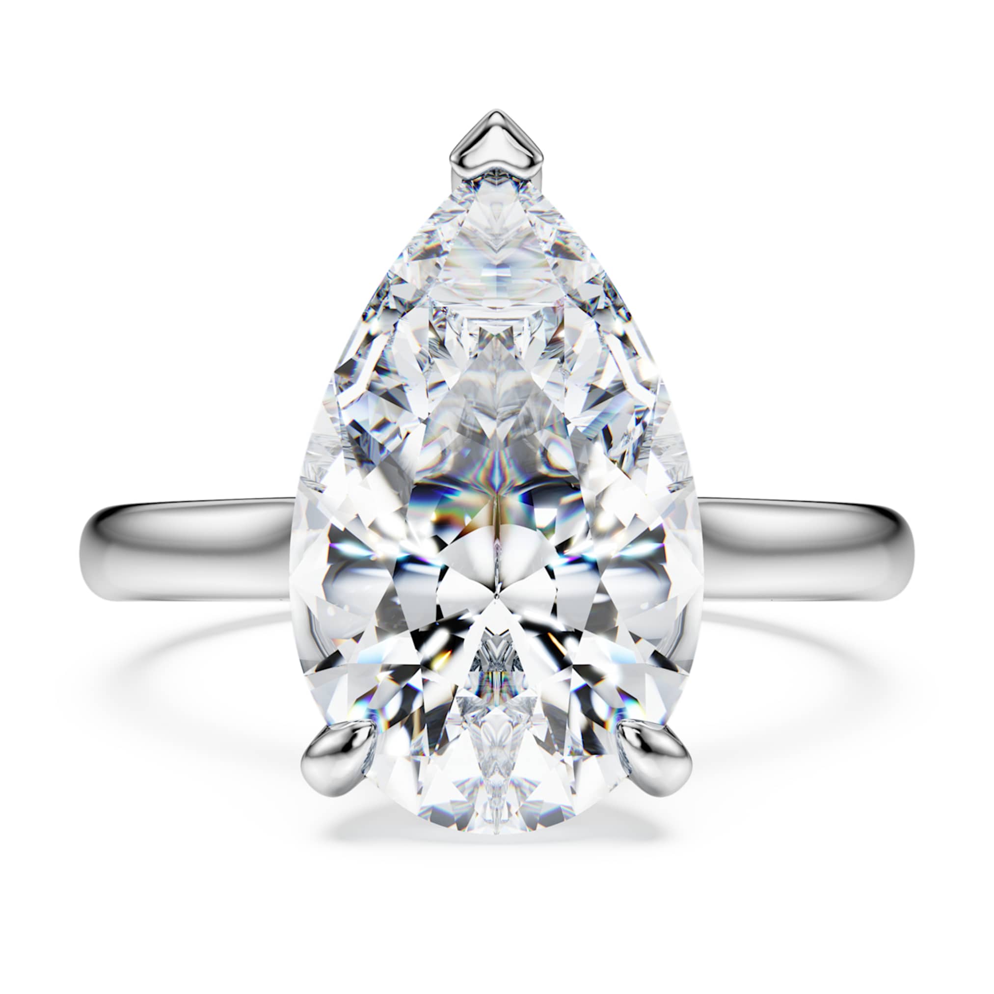 Swarovski Eternity solitaire ring Lab-grown diamonds 5 ct tw, Pear cut, 18K white gold