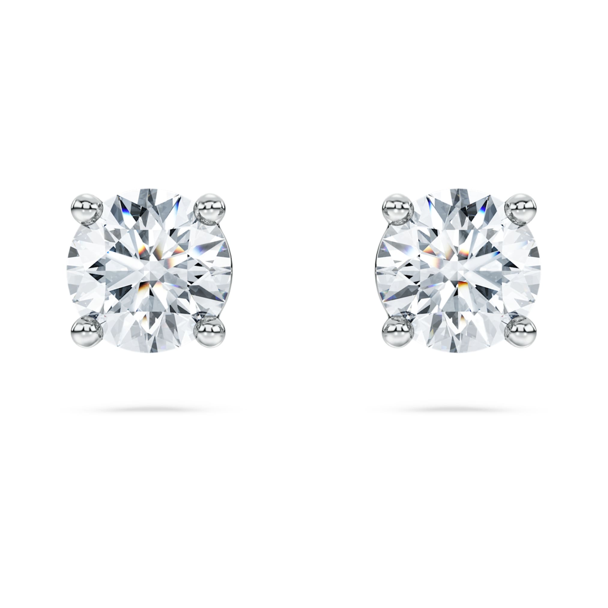 Swarovski Eternity solitaire stud earrings Lab-grown diamonds 1 ct tw, Round shape, 14K white gold