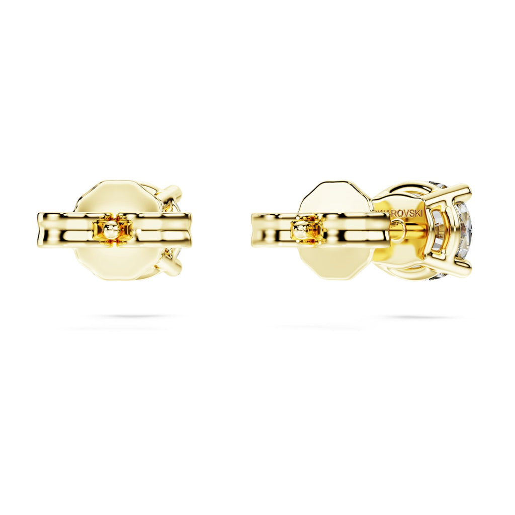 Swarovski Eternity solitaire stud earrings Lab-grown diamonds 1 ct tw, Round shape, 14K yellow gold