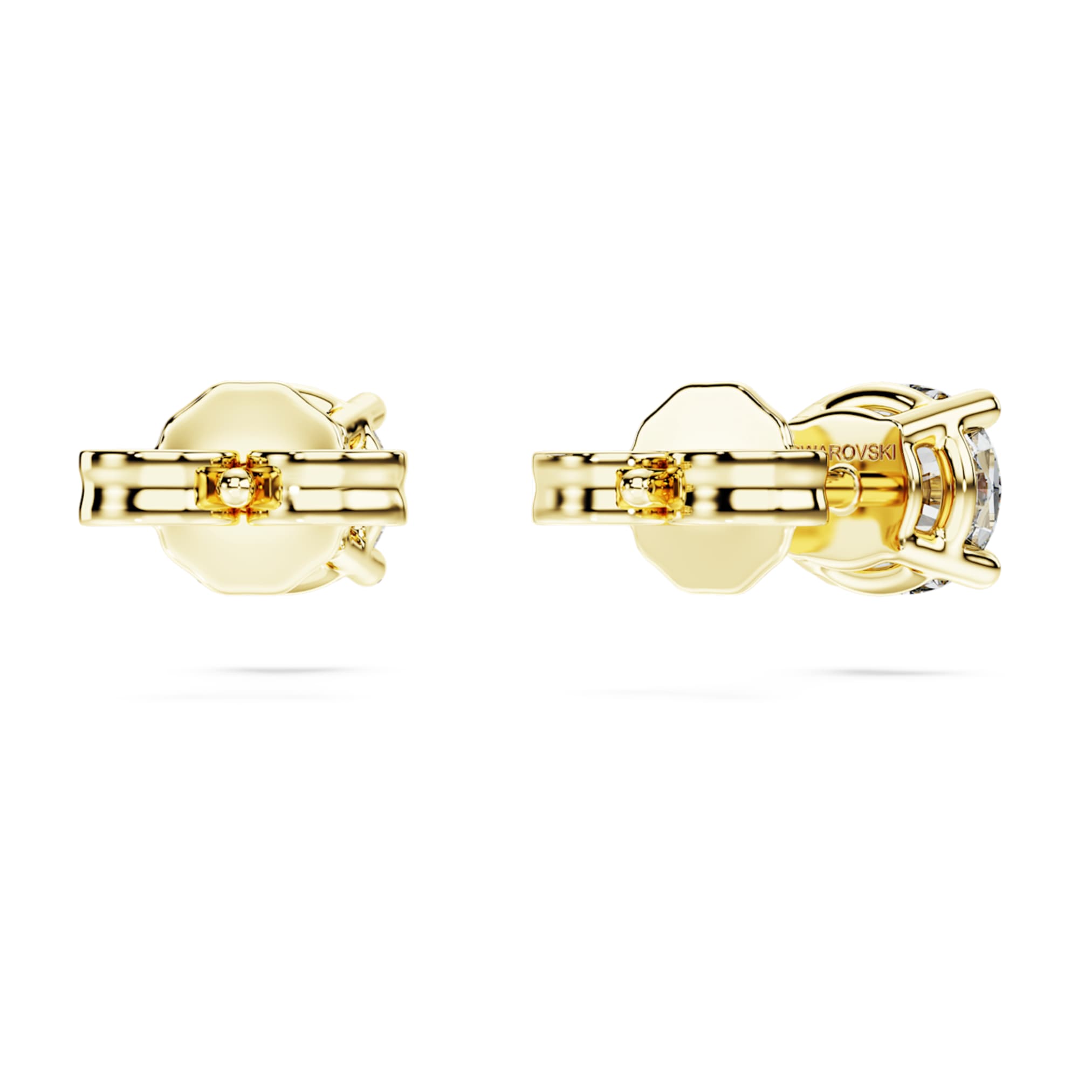 Swarovski Eternity solitaire stud earrings Lab-grown diamonds 1 ct tw, Round shape, 14K yellow gold