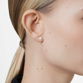 Swarovski Eternity solitaire stud earrings Lab-grown diamonds 1 ct tw, Round shape, 14K yellow gold