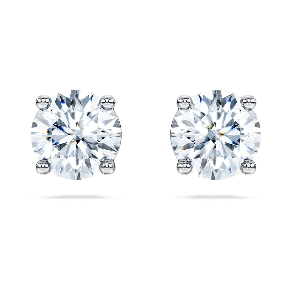 Swarovski Eternity solitaire stud earrings Lab-grown diamonds 2 ct tw, Round shape, 14K white gold