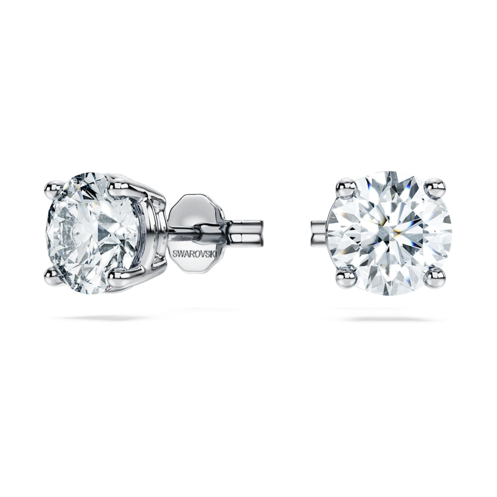 Swarovski Eternity solitaire stud earrings Lab-grown diamonds 2 ct tw, Round shape, 14K white gold