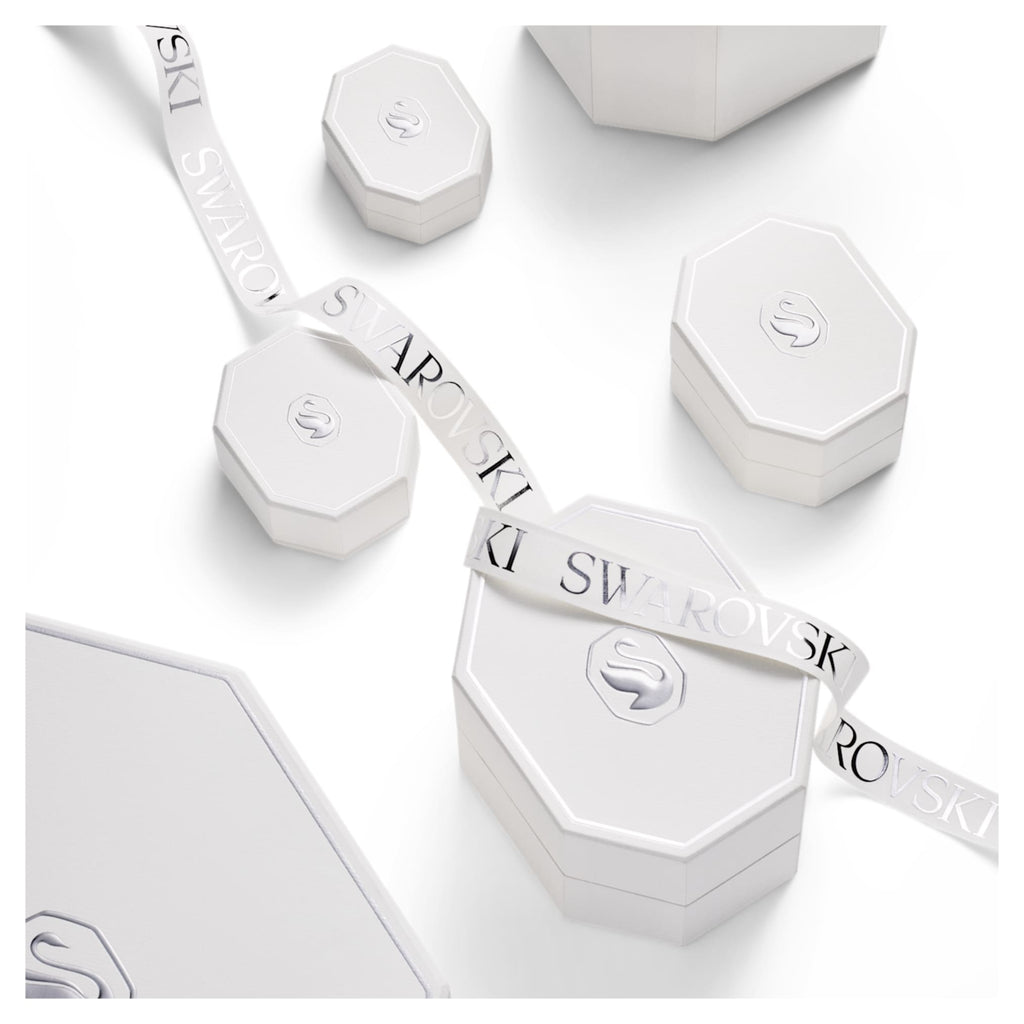 Swarovski Eternity solitaire stud earrings Lab-grown diamonds 2 ct tw, Round shape, 14K white gold