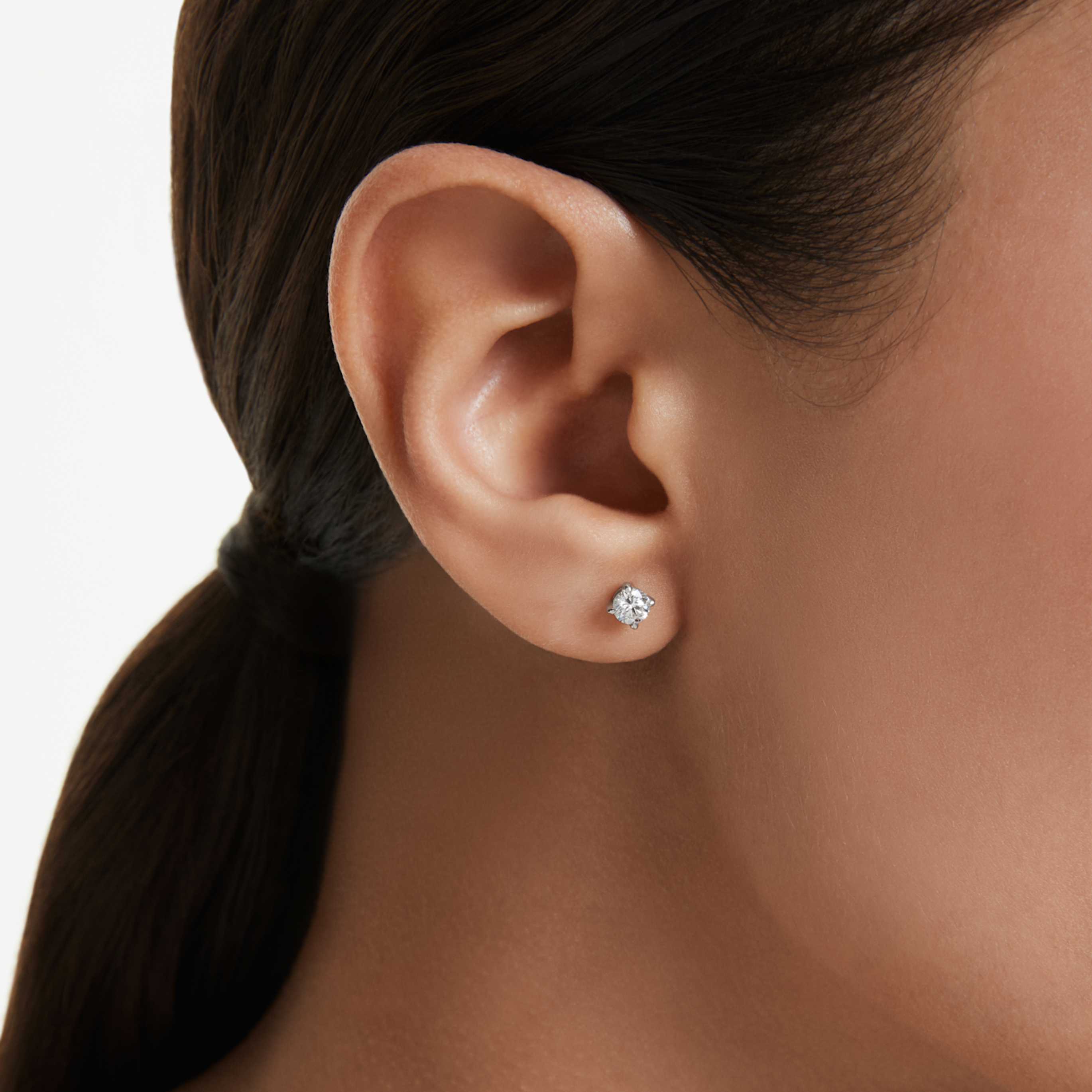 Swarovski Eternity stud earrings Lab-grown diamonds 0.52 ct tw, Round shape, Sterling silver