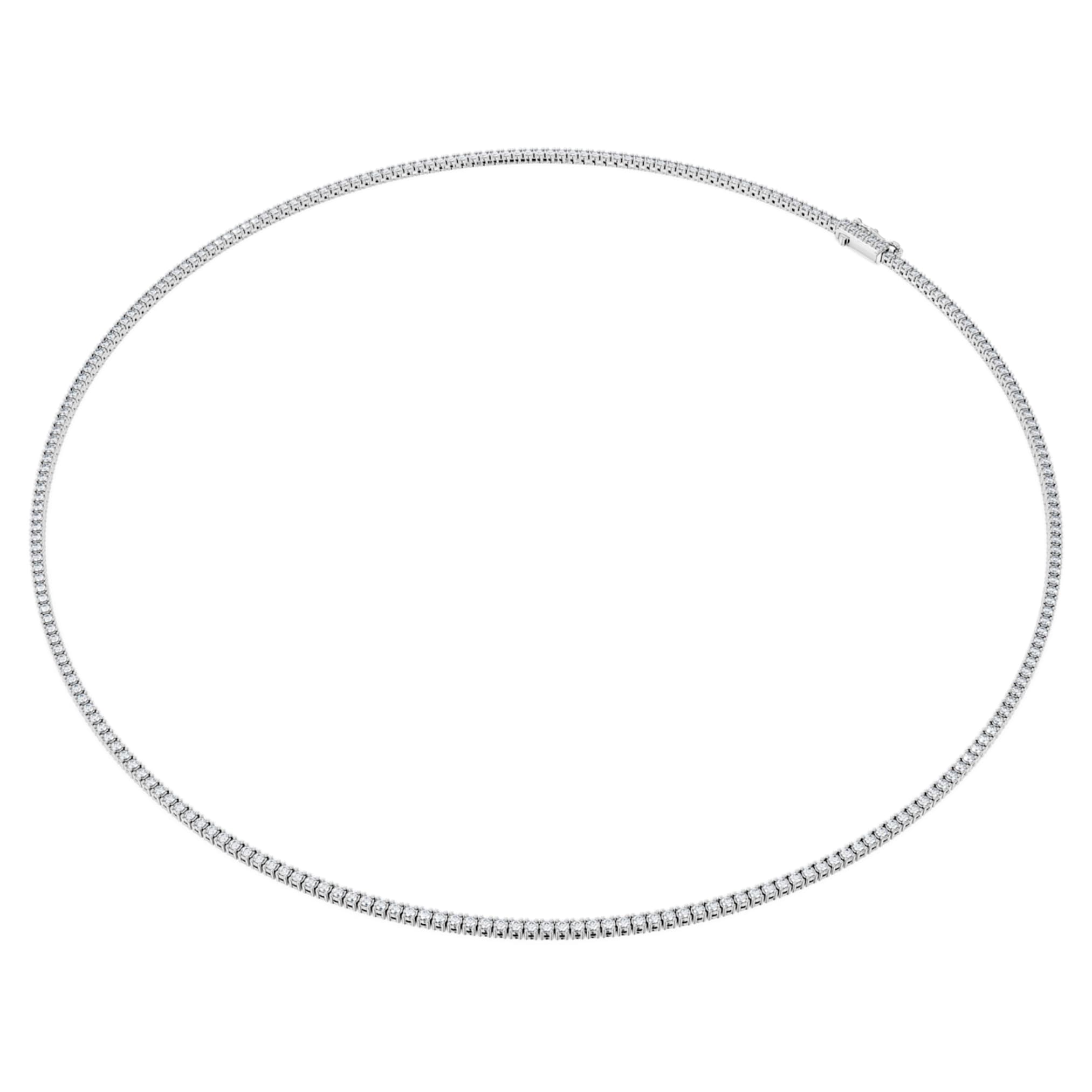 Swarovski Eternity Tennis necklace Lab-grown diamonds 3 ct tw, Round shape, 14K white gold