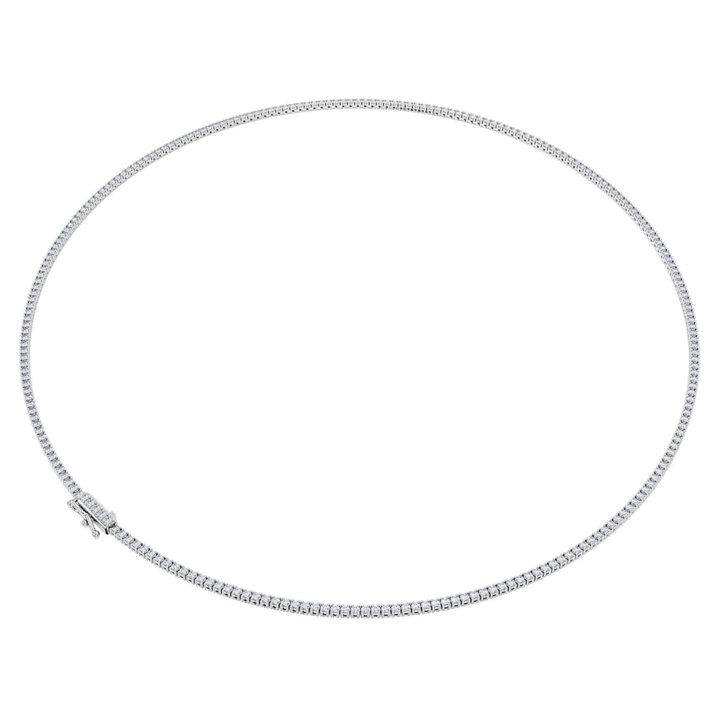 Swarovski Eternity Tennis necklace Lab-grown diamonds 3 ct tw, Round shape, 14K white gold