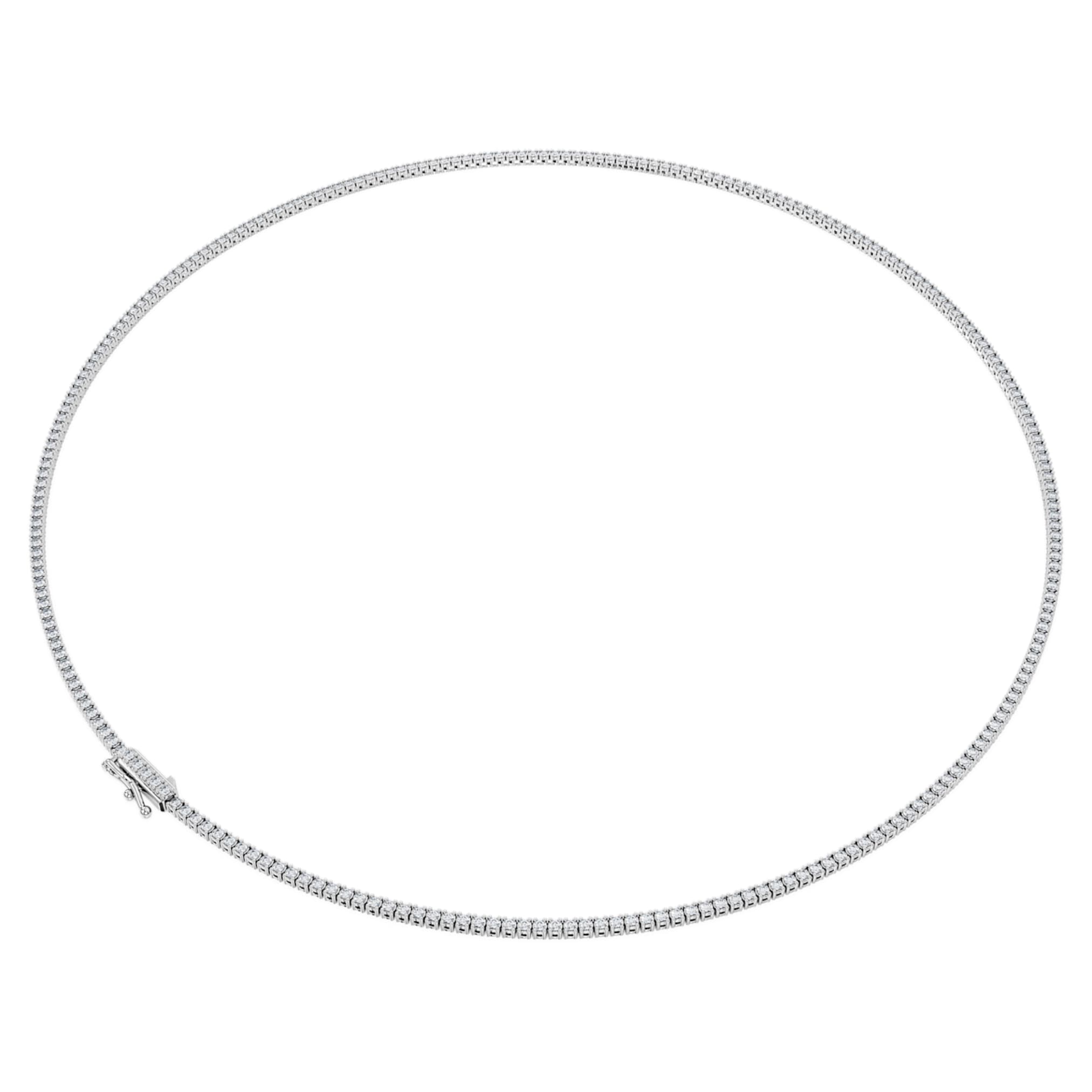 Swarovski Eternity Tennis necklace Lab-grown diamonds 3 ct tw, Round shape, 14K white gold