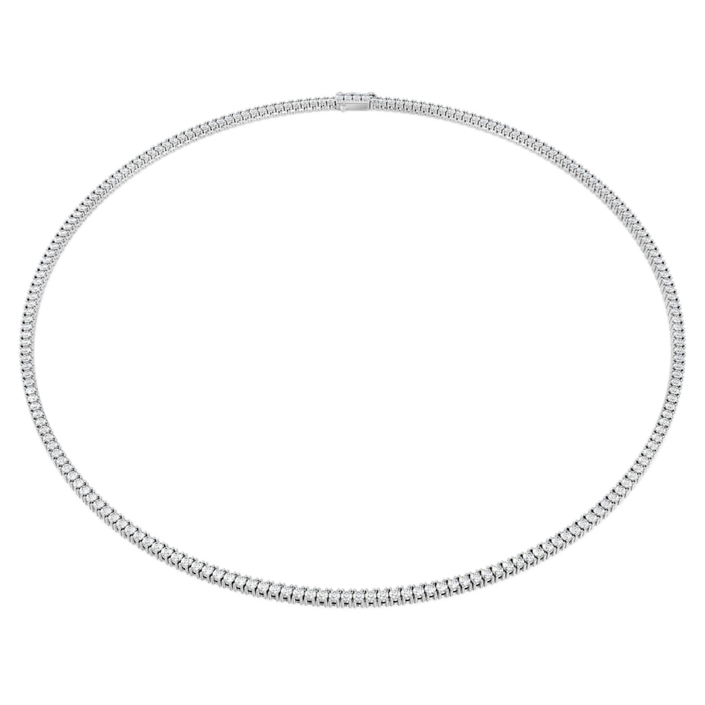 Swarovski Eternity Tennis necklace Lab-grown diamonds 7 ct tw, Round shape, 14K white gold