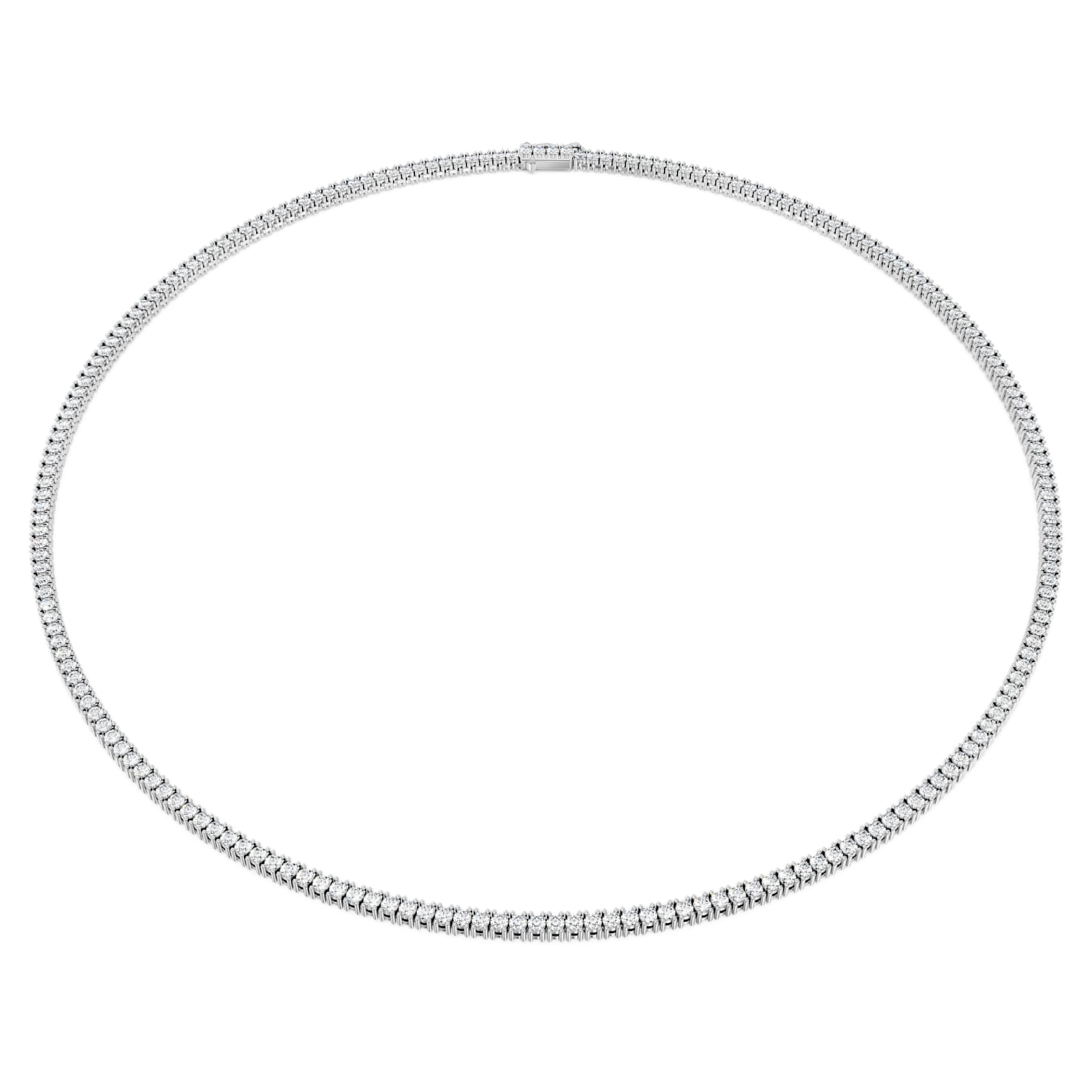 Swarovski Eternity Tennis necklace Lab-grown diamonds 7 ct tw, Round shape, 14K white gold