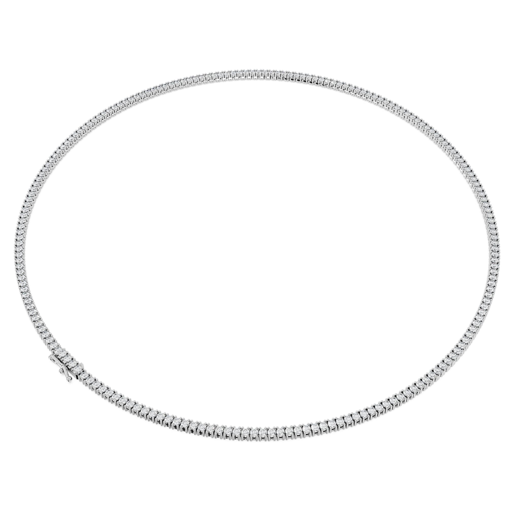 Swarovski Eternity Tennis necklace Lab-grown diamonds 7 ct tw, Round shape, 14K white gold