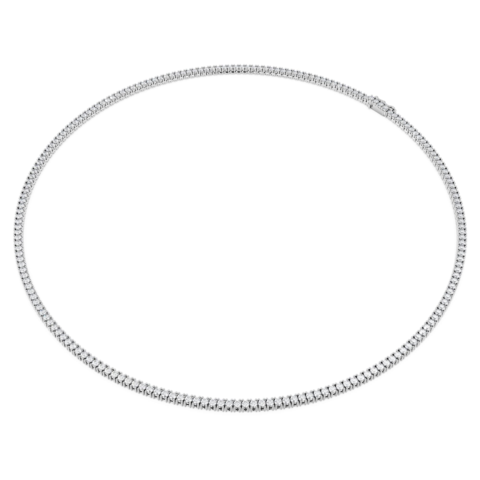Swarovski Eternity Tennis necklace Lab-grown diamonds 7 ct tw, Round shape, 14K white gold
