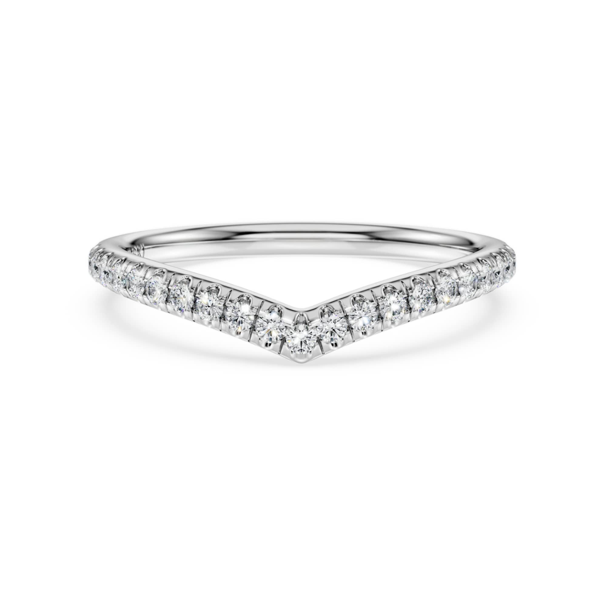 Swarovski Eternity V band ring Lab-grown diamonds 0.25 ct tw, Round shape, 14K white gold