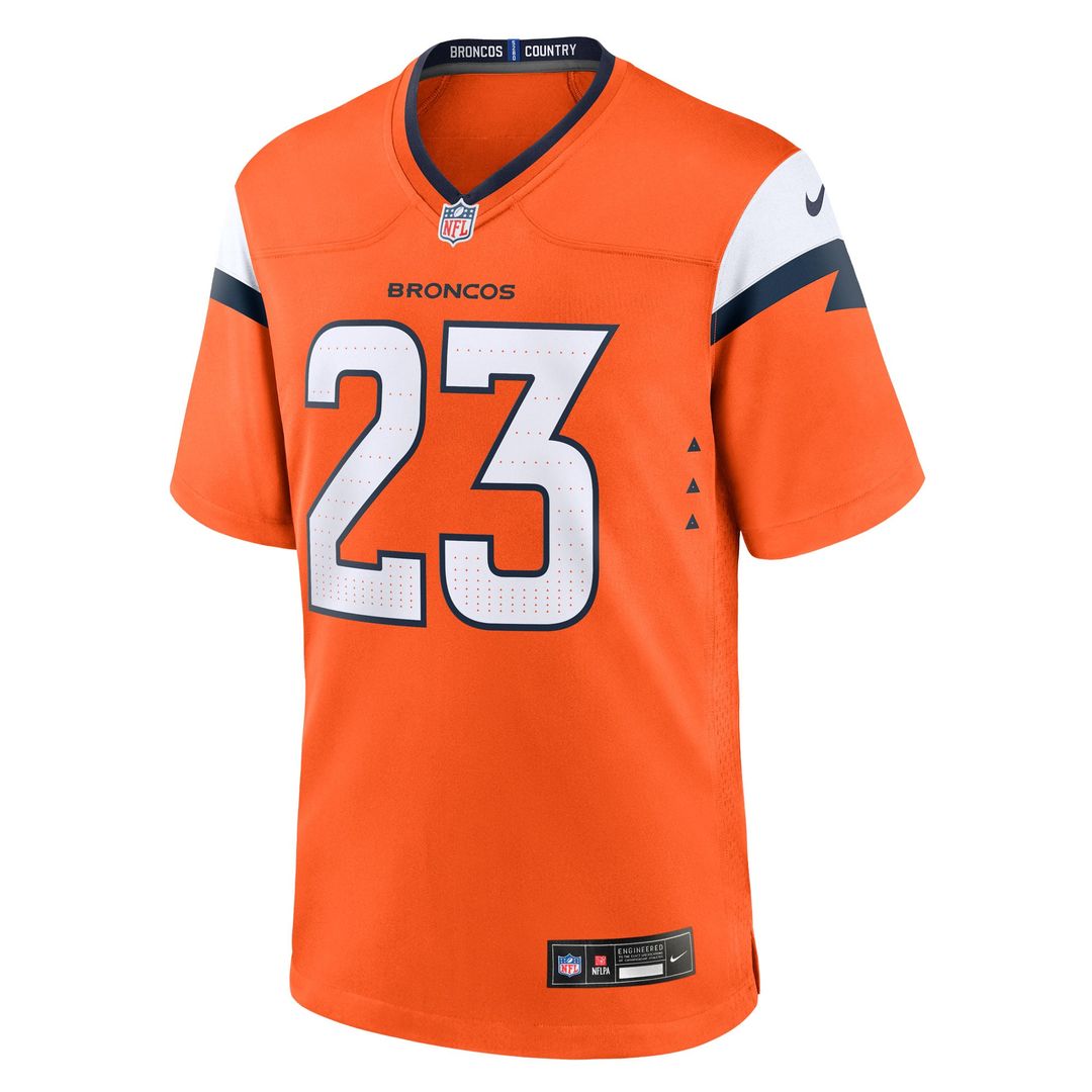 Jahdae Barron Denver Broncos Nike Orange Team Game Jersey