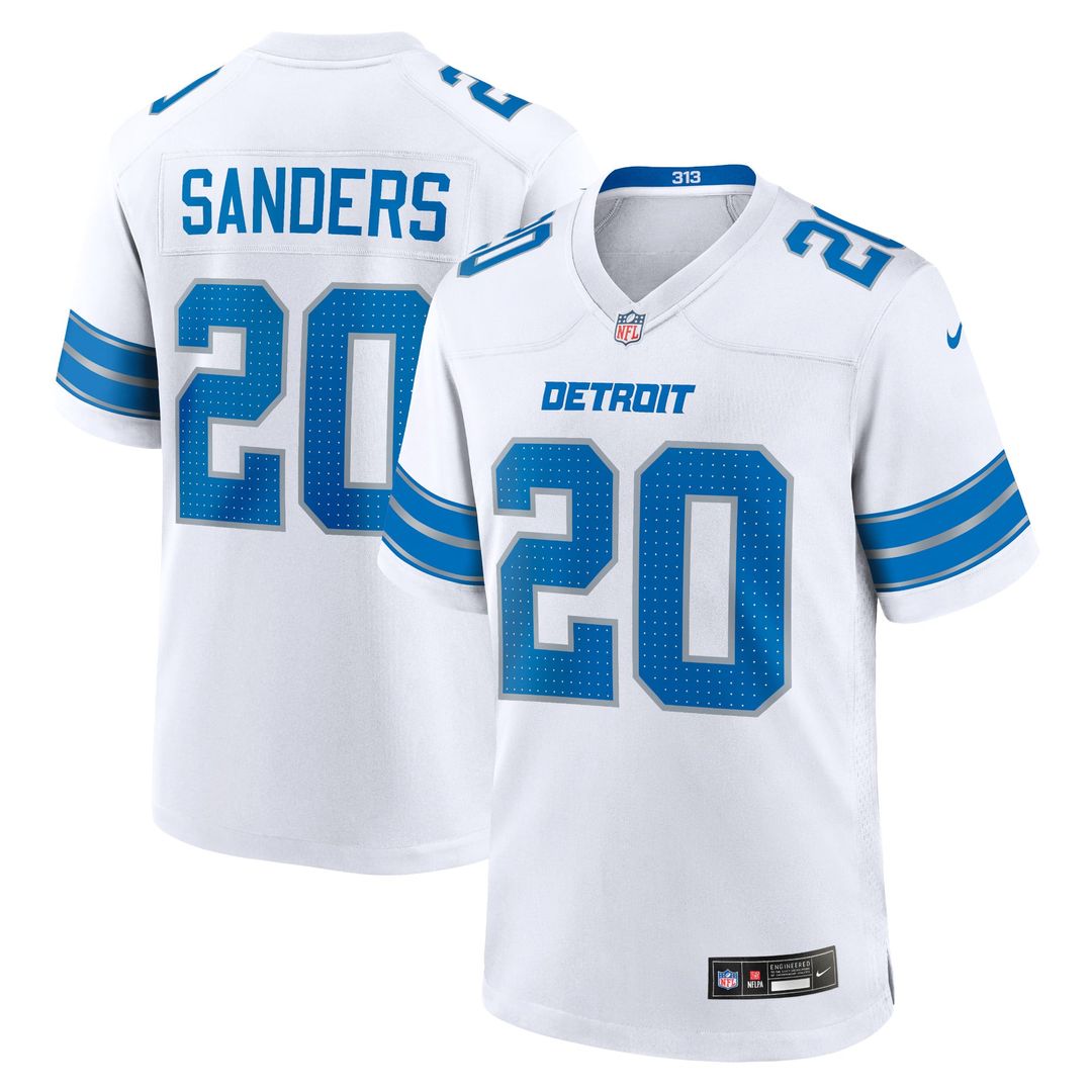 Barry Sanders Detroit Lions Nike Black 2nd Alternate Retired Player Game Jersey