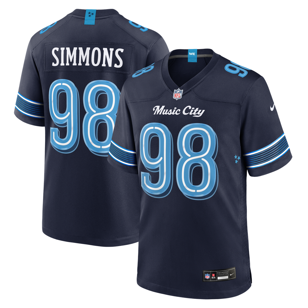 Jeffery Simmons Tennessee Titans Nike Navy 2026 Rivalries Collection Game Jersey