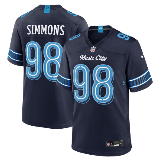 Jeffery Simmons Tennessee Titans Nike Navy 2026 Rivalries Collection Game Jersey