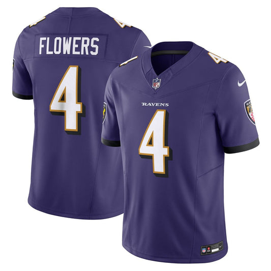 Zay Flowers Baltimore Ravens Nike Purple Vapor F.U.S.E. Limited Jersey