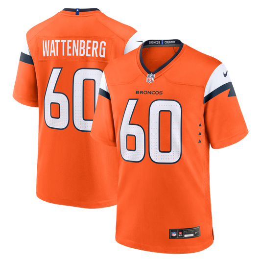 Luke Wattenberg Denver Broncos Nike Orange Team Game Jersey