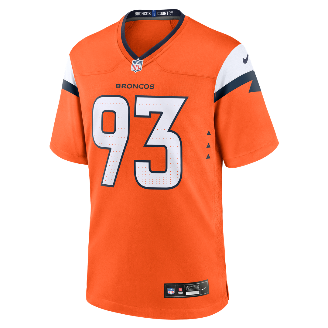 D.J. Jones Denver Broncos Nike Orange Team Game Jersey