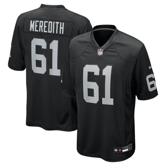 Jordan Meredith Las Vegas Raiders Nike Black Game Player Jersey
