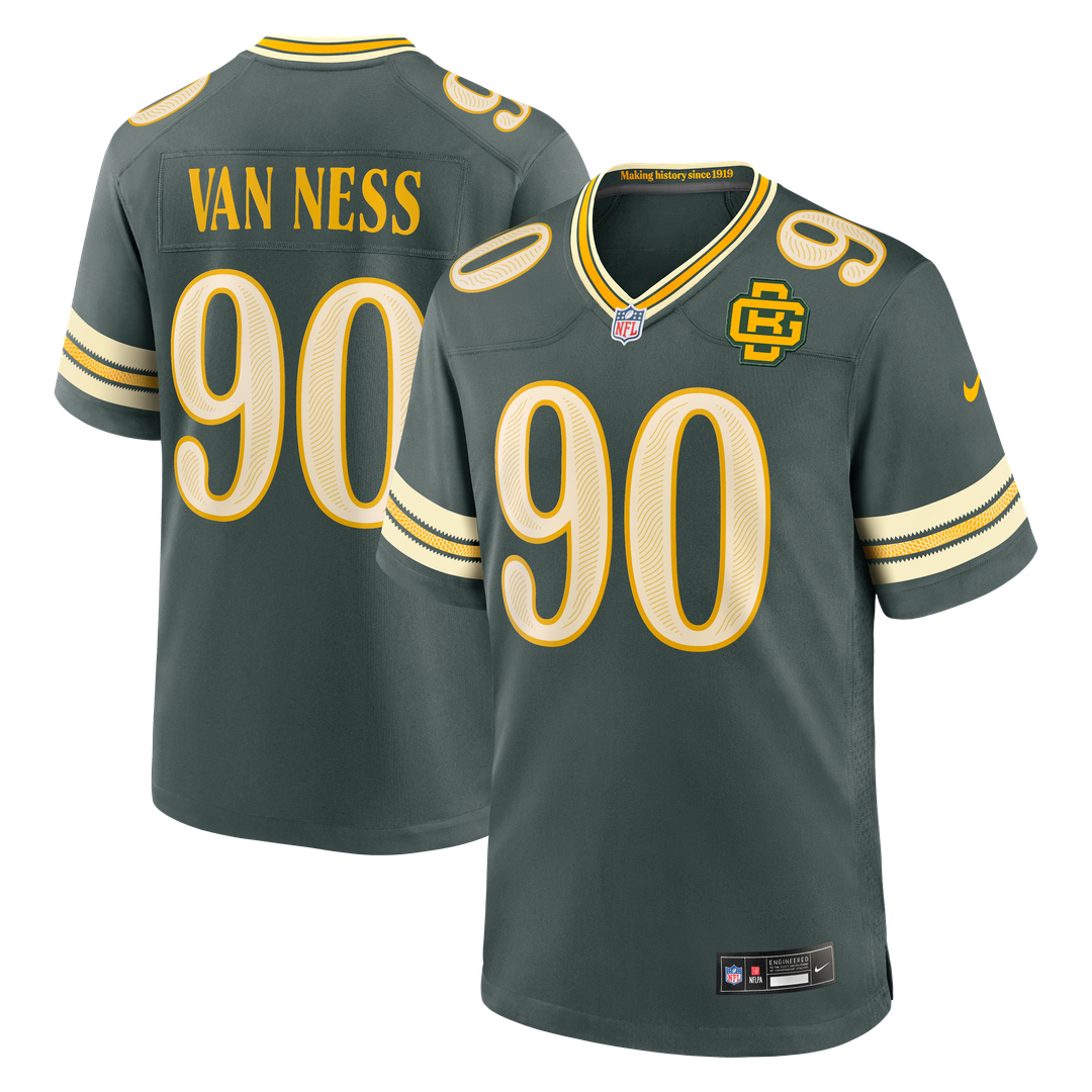 Lukas Van Ness Green Bay Packers Nike Green 2026 Rivalries Collection Game Jersey