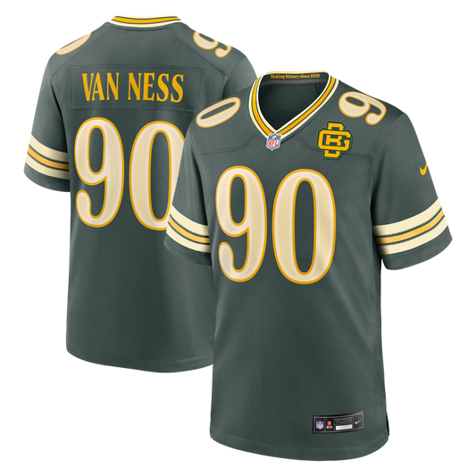Lukas Van Ness Green Bay Packers Nike Green 2026 Rivalries Collection Game Jersey