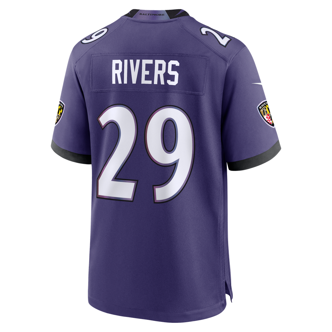 Chandler Rivers Baltimore Ravens Nike Purple Team Game Jersey