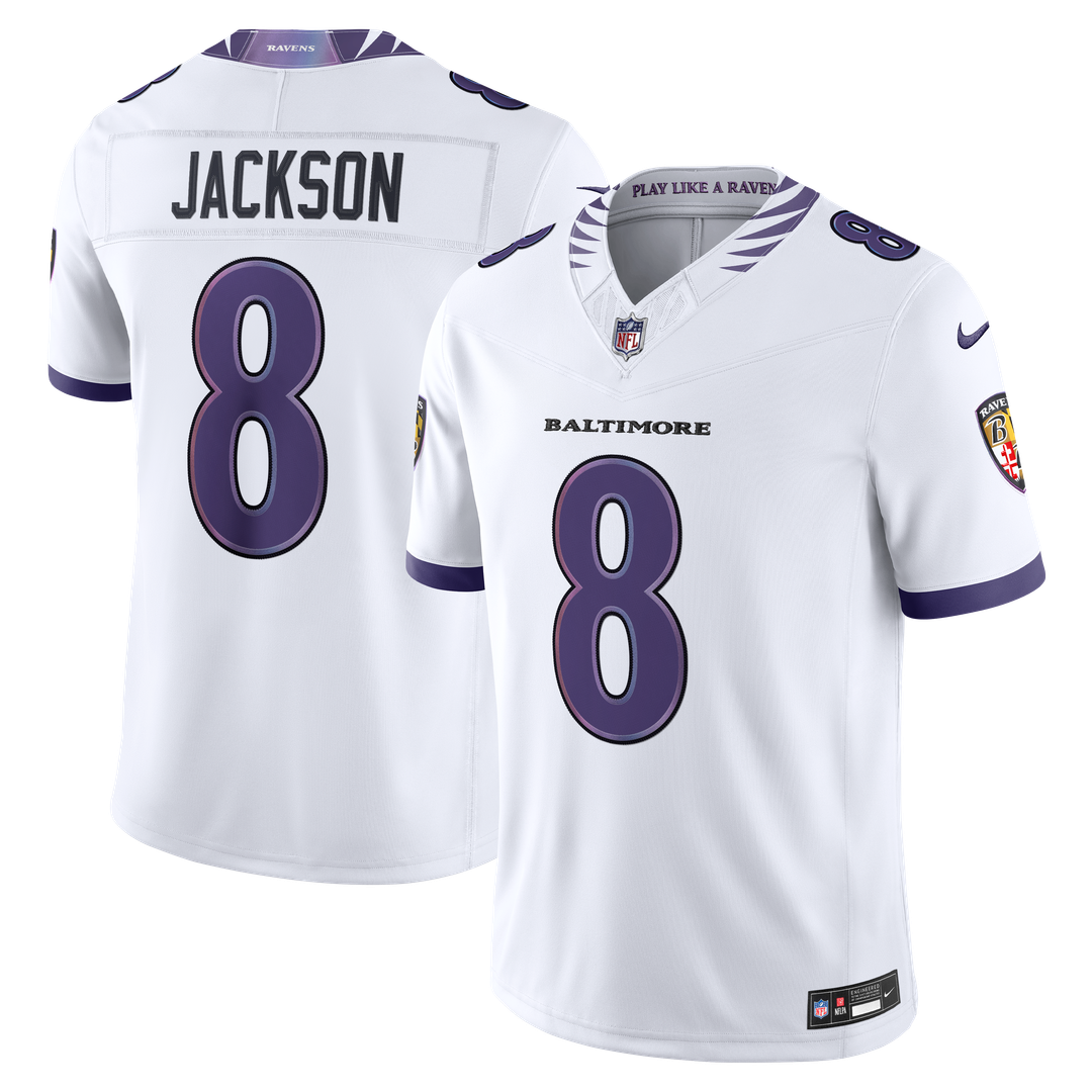 Lamar Jackson Baltimore Ravens Nike White Vapor F.U.S.E. Stitched Limited Jersey