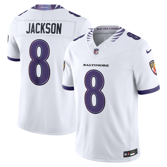Lamar Jackson Baltimore Ravens Nike White Vapor F.U.S.E. Stitched Limited Jersey