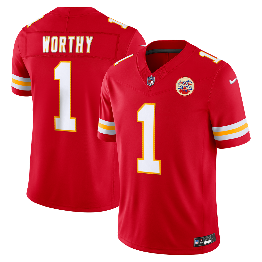 Xavier Worthy Kansas City Chiefs Nike Red Team Vapor F.U.S.E. Stitched Limited Jersey