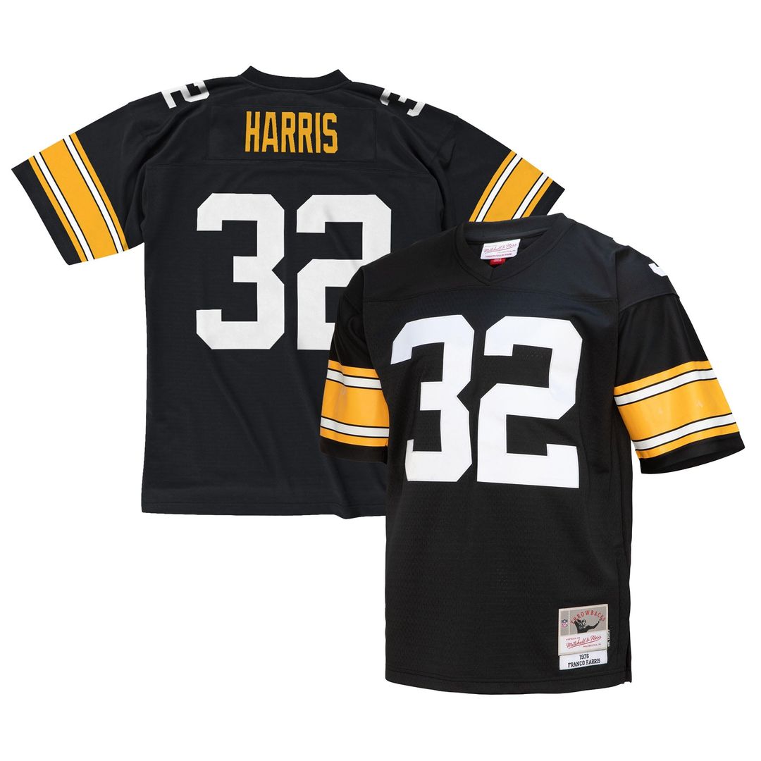 Franco Harris Pittsburgh Steelers Mitchell & Ness Black Legacy Replica Jersey